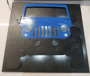 Front Facing Jeep Metal Sign with or without LED Backlighting - Woodpost Metalworks