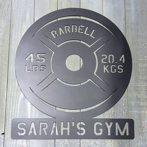 Gym Barbell Name Sign