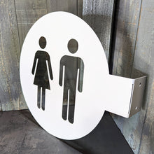 Load image into Gallery viewer, Custom Painted Steel Projection Bathroom Sign