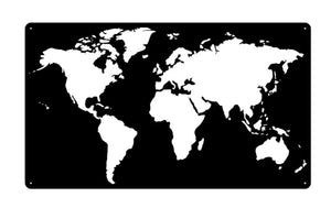 World Map Negative Space - Woodpost Metalworks