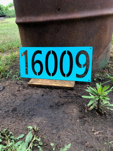 Modern Negative Space Address Numbers - Woodpost Metalworks