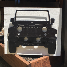 Load image into Gallery viewer, Front Facing Jeep Metal Sign with or without LED Backlighting - Woodpost Metalworks