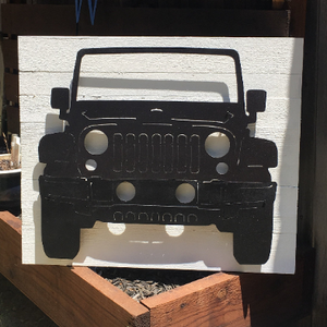 Front Facing Jeep Metal Sign with or without LED Backlighting - Woodpost Metalworks