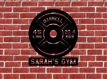 Load image into Gallery viewer, Gym Barbell Name Sign