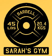 Load image into Gallery viewer, Gym Barbell Name Sign