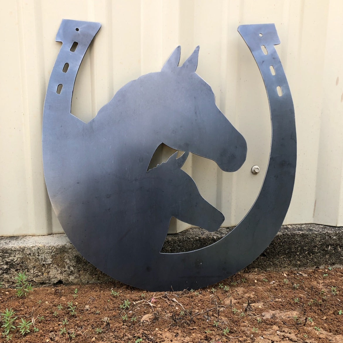 Horse Shoe with Horse Silhouette Metal Decor – R Squared Customs