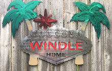 Load image into Gallery viewer, Custom Welcome Palm Tree Sign - Woodpost Metalworks