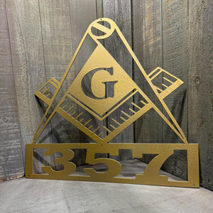 Masonic Lodge Square and Compass Address Numbers
