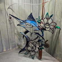 Load image into Gallery viewer, Marlin Fishing Pole with Flowers