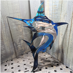 Metal Tribal Marlin Fish Sign