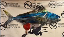 Load image into Gallery viewer, Roosterfish Metal Wall Art – Hand Painted Saltwater Fishing Decor