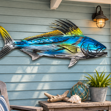 Load image into Gallery viewer, Roosterfish Metal Wall Art – Hand Painted Saltwater Fishing Decor