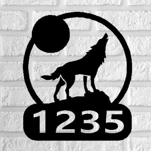 Howling Wolf Address Sign