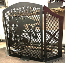 Load image into Gallery viewer, Metal Military Tri-Fold Fireplace Screen Custom Plasma Cut