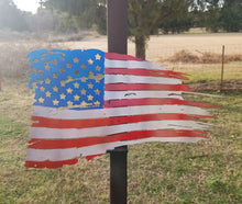 Load image into Gallery viewer, Tattered American Flag - Woodpost Metalworks
