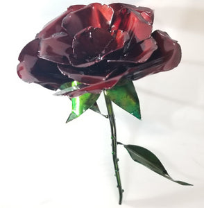 Single Metal Rose - Woodpost Metalworks