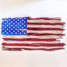 Load image into Gallery viewer, Tattered United States Metal Battle Flag