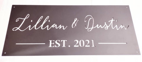 Couple Name and Established Date Sign