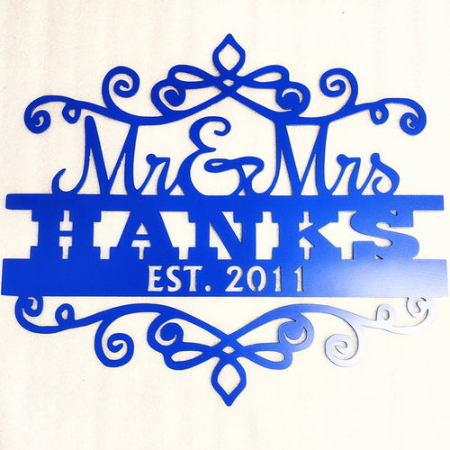Mr. and Mrs. Custom Name Sign