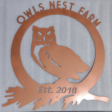 Load image into Gallery viewer, Owl Last Name Monogram With Est Year