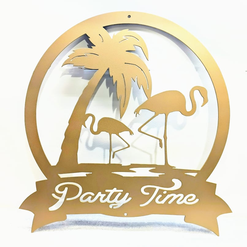 Flamingo Monogram or Address Sign | Woodpost Metalworks