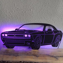 Load image into Gallery viewer, Dodge Challenger Plasma Cut Metal Sign With Or Without LEDs