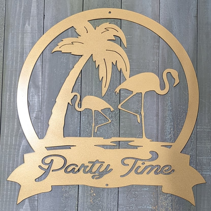 Flamingo Monogram or Address Sign | Woodpost Metalworks
