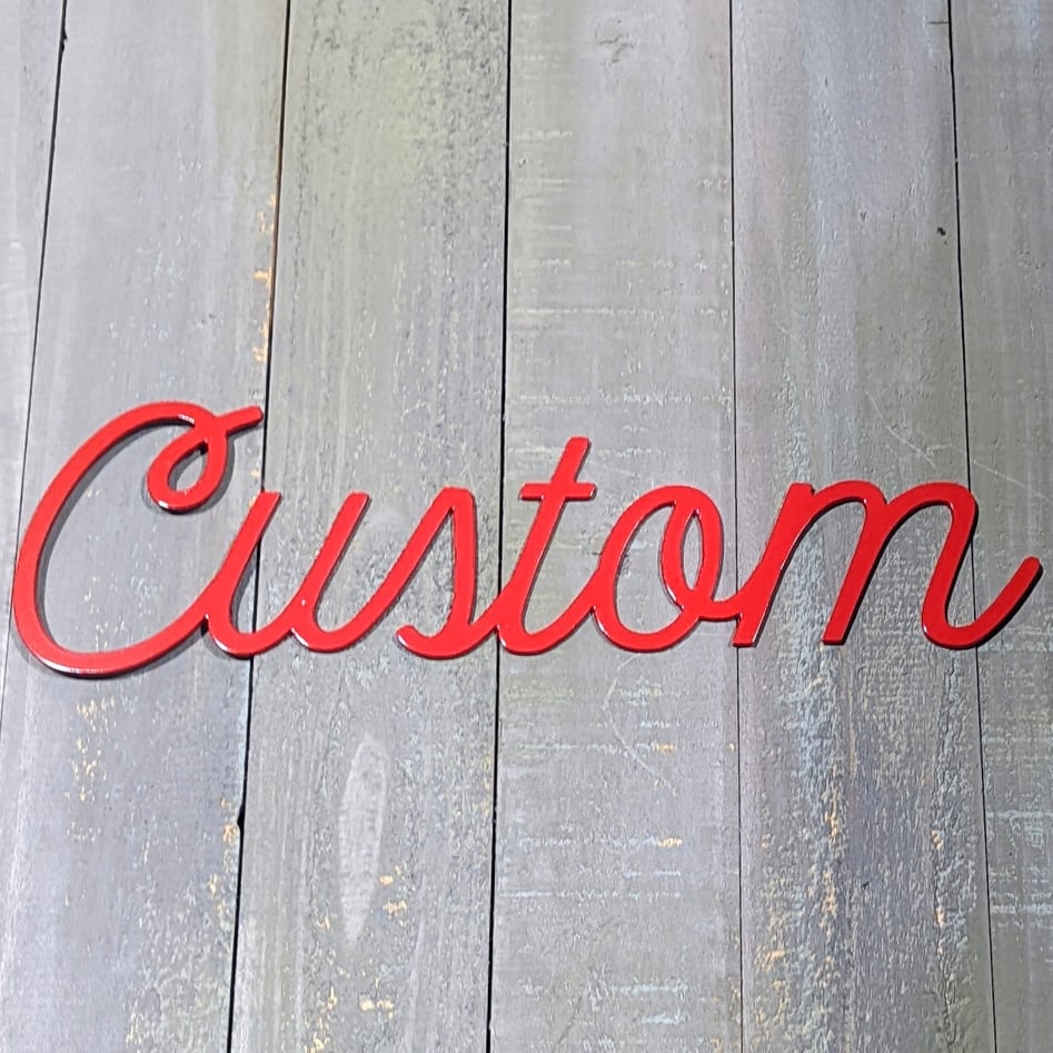 Custom Cursive Word | Woodpost Metalworks