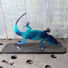 Load image into Gallery viewer, Metal Standing Lizard Art Desk Ornament
