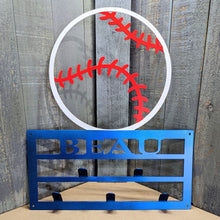 Load image into Gallery viewer, Custom Baseball Wall Sign with Hooks