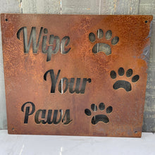 Load image into Gallery viewer, &quot;Wipe Your Paws&quot; Metal Sign