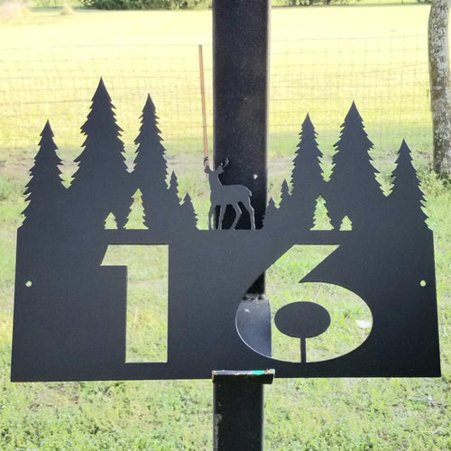 Deer and Tree Address Sign