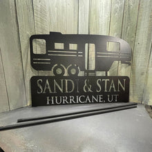 Load image into Gallery viewer, Fifth Wheel Camper Yard Stake Custom Family Sign