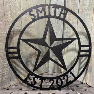 Western Star Monogram with Established Date Personalized