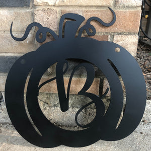 Pumpkin Monogram - Woodpost Metalworks