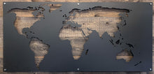 Load image into Gallery viewer, World Map Negative Space - Woodpost Metalworks