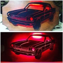 Load image into Gallery viewer, 1966 Ford Mustang Metal Sign with or without LED Backlighting - Woodpost Metalworks