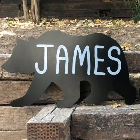 Bear With Name - Woodpost Metalworks