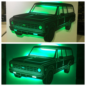 1972 Chevrolet Carryall Suburban Metal Sign With Or Without LEDs - Woodpost Metalworks