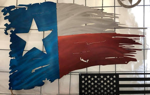 Tattered Texas Battle Flag - Woodpost Metalworks