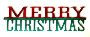 Merry Christmas 21" Wide Red and Green - Woodpost Metalworks