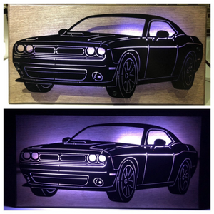Dodge Challenger Plasma Cut Metal Sign With Or Without LEDs - Woodpost Metalworks