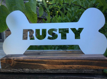 Load image into Gallery viewer, Custom Metal Dog Bone Sign - Woodpost Metalworks