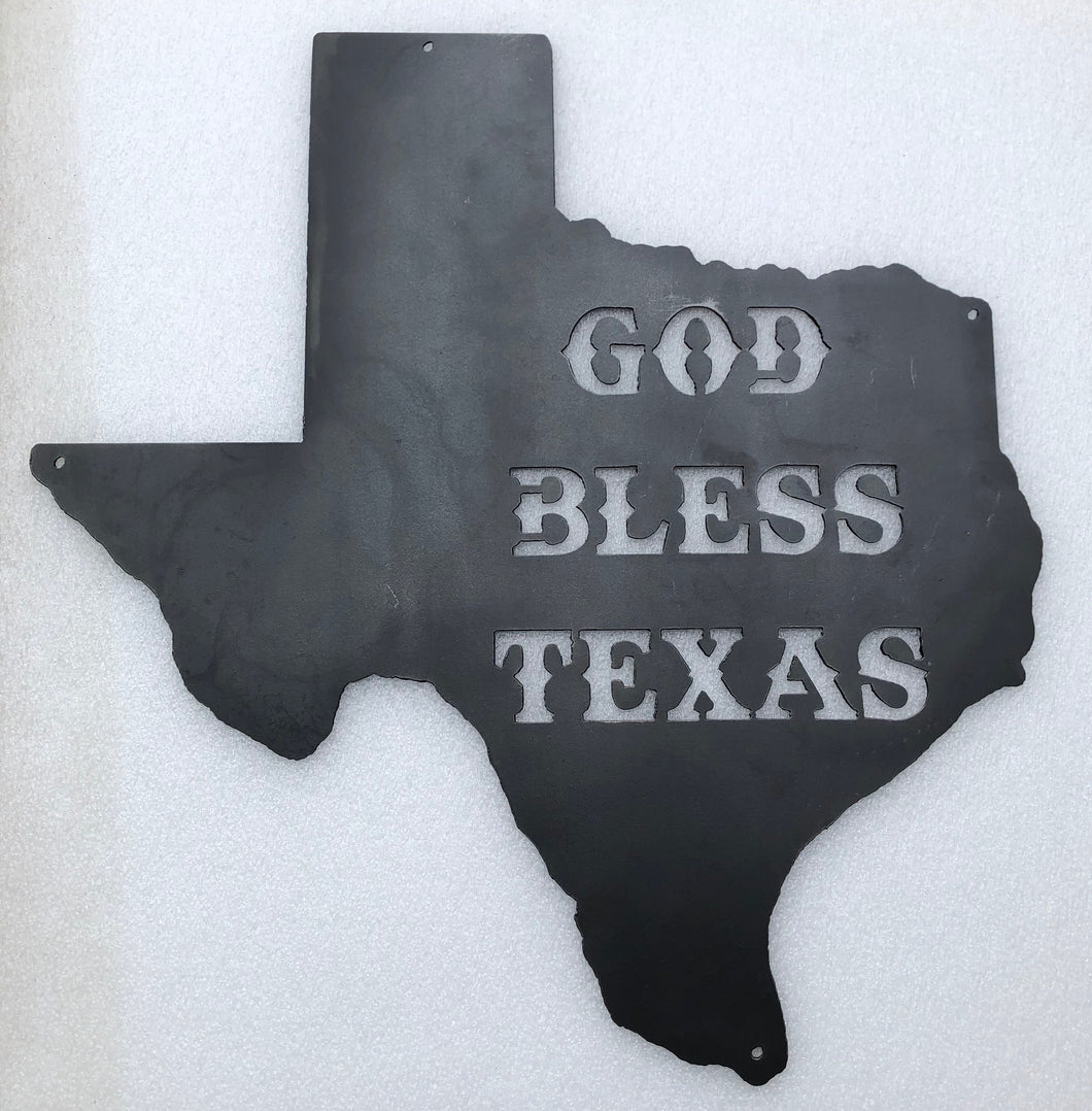 God Bless Texas Silhouette - Woodpost Metalworks