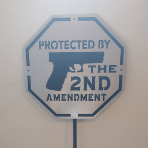 Protected by the 2nd Amendment Handgun Yard Stake