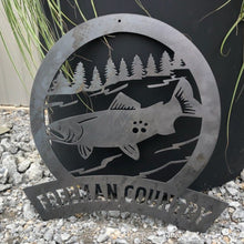 Load image into Gallery viewer, Salmon Fishing Last Name Sign