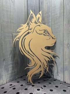 Metal Lynx Sign Cat Plasma Cut Wall Art– Woodpost Metalworks