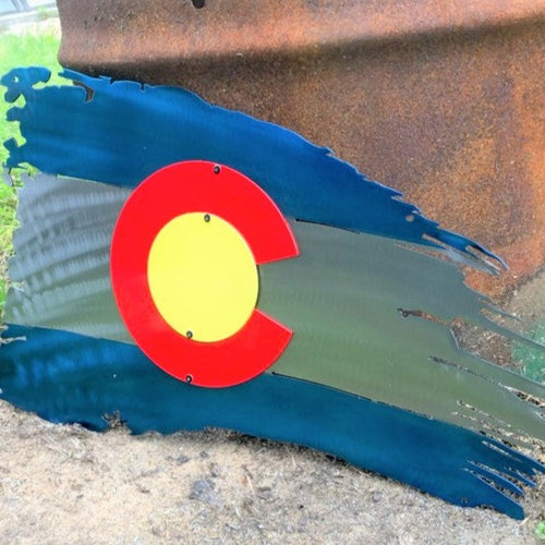 Metal Colorado Flag - Woodpost Metalworks