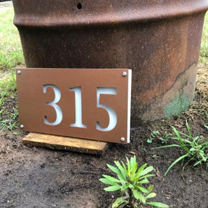 Double Layer Modern Address Numbers - Woodpost Metalworks