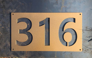 Modern Negative Space Address Numbers - Woodpost Metalworks